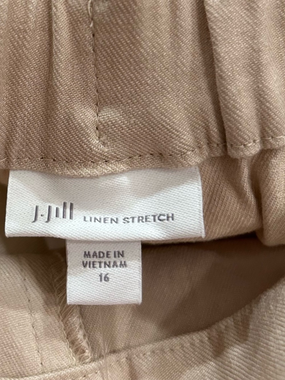 J. Jill Linen Stretch Cropped Pants Size 16 Tan Flax NEW With Tags - Picture 12 of 14
